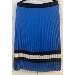 Karl Lagerfeld Colorblocked Pleat Midi Skirt NWT $109 Size Large